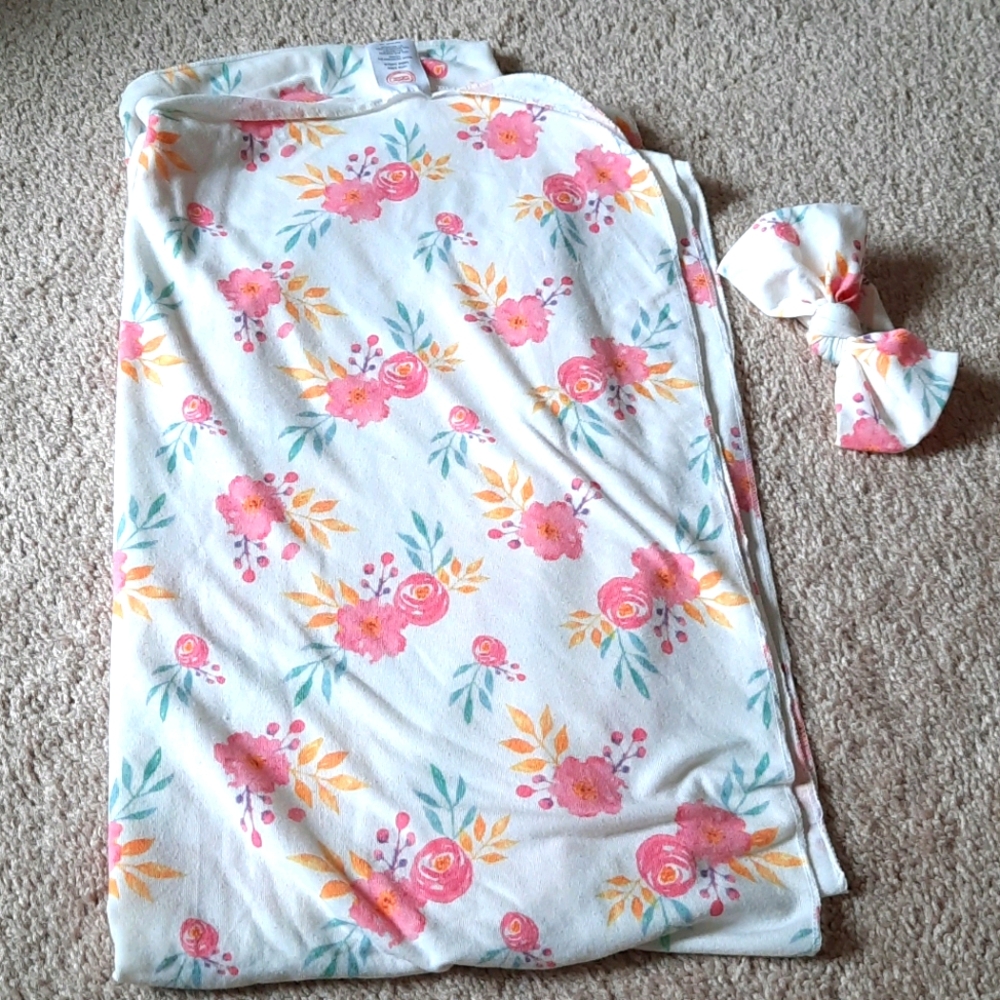 Wonder nation receiving blanket and headband